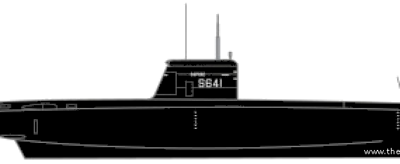 Корабль NMF Daphne S641 [Submarine] (1961) - чертежи, габариты, рисунки
